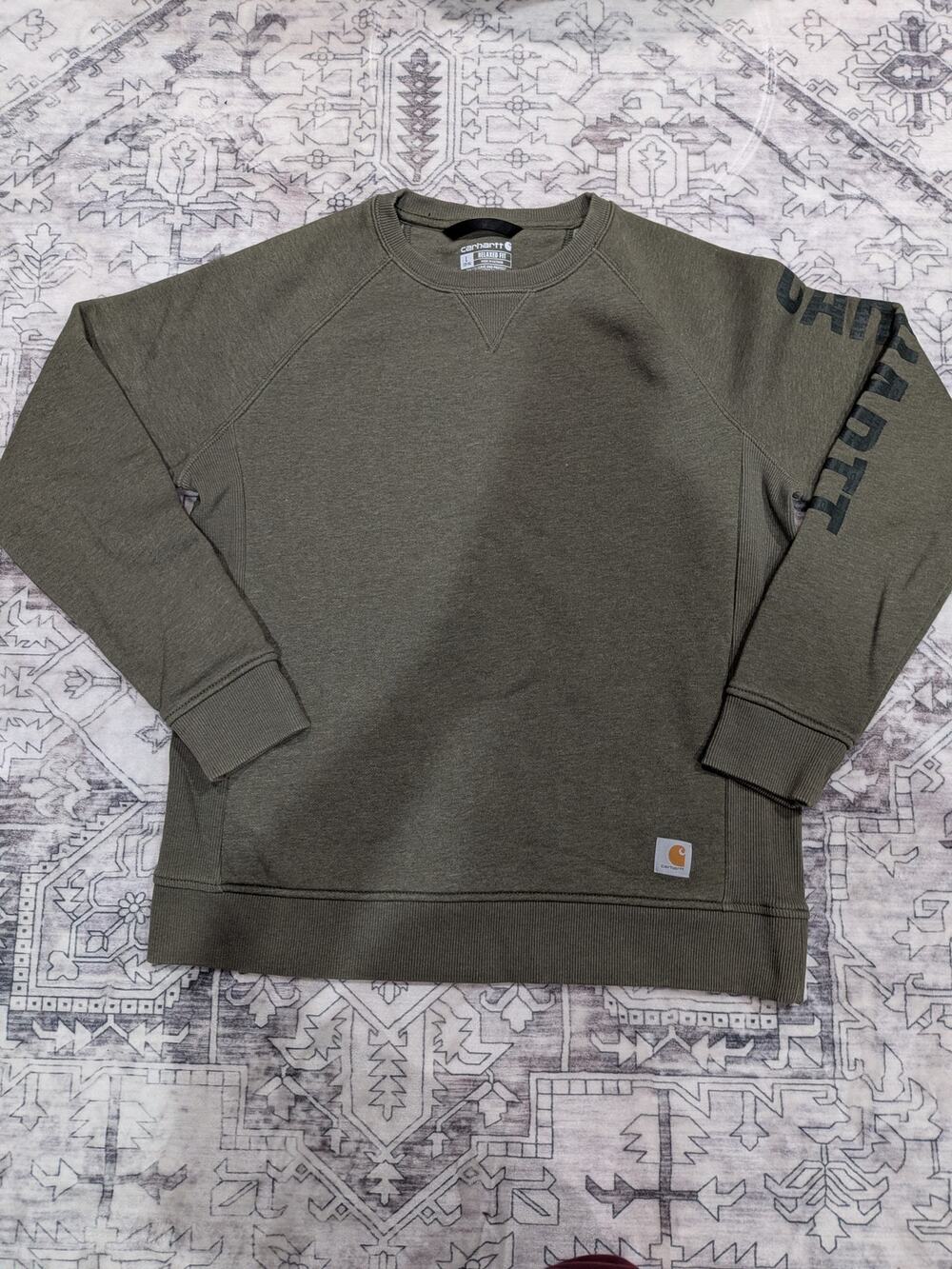 Womens Carhartt Green Crewneck Sweatshirt